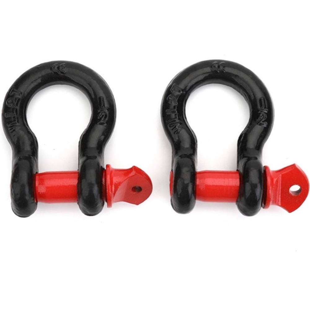 2PCS 1/2" D Ring Bow Shackle Screw Pin Clevis Rigging Towing 2 Ton Anti Rust